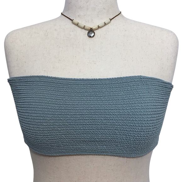 LA Hearts by Pacsun NWT Teal Bandeau Swim Top Women L - Picture 1 of 6